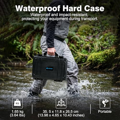 Lekufee Waterproof Hard Carrying Case for DJI Neo 2, Fly More Combo, DJI RC 2/RC N3, Battery(5 pcs), Charging Hub, and other Accessories(Case Only)
