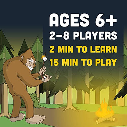 Camping with Sasquatch by Big Discoveries - A 128-Count Family Card Game with a Roar! | Fun Rummy Meets Slapjack Card Games for Kids, Teens, Adults, and Families - style: Camping with Sasquatch
