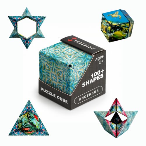 Shashibo DODECA Magnetic Puzzle Cube, Sensory Fidget Toy for Adults & Kids, Stress Relief Fidget Toy for All Ages, Cool Fidget Toys for Desk, Shape Shifting Box, 100+ Possible Shapes - color: Undersea, size: DODECA