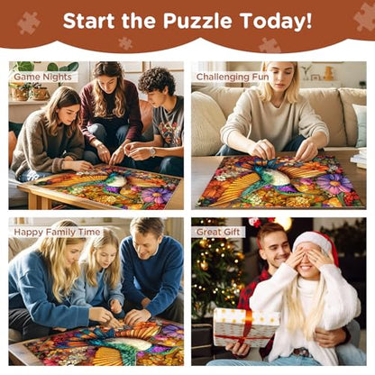 Adult Puzzles 300 Pieces, Hummingbird Floral Jigsaw Puzzles for Kids Adults Seniors 300 Pieces, Glossy Sturdy Vibrant Puzzle 300 Piece, Challenging Puzzle Great Gift for Family Friends - style: Hummingbird