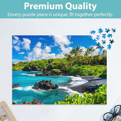 500 Piece Puzzles for Adults, Beach Jigsaw Puzzle 500 Pieces, Seaside Puzzles 500 Pieces for Adults, Ocean Jigsaw Puzzle, Funny Challenging Great Gift for Family Friends, 21 x 15 in - style: Hawaii Puzzle