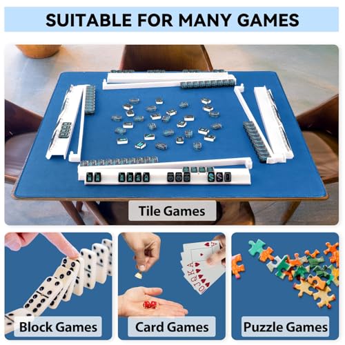 31.5'' Blue Mahjong Mat, Non-Slip Noise Reduction Gaming Mat for Mahjong | Gaming Mat with Carrying Bag for Mahjong, Poker, Card, Domino, Board Games, Dominoes,Cards & Tile Games - color: Blue