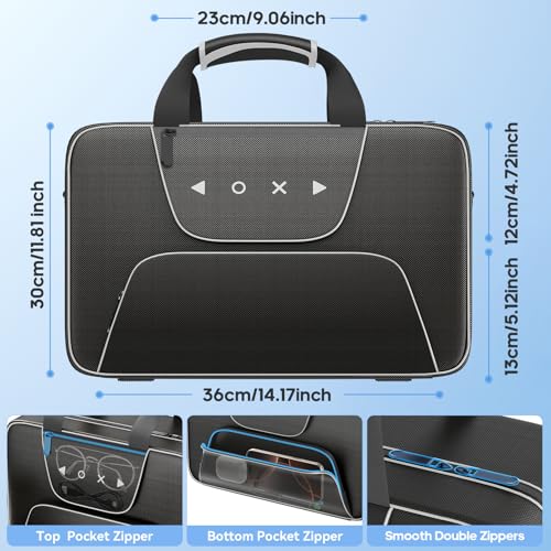 Carrying Case Compatible with PS5/Slim/Pro Disc & Digital, P S5 Travel Case for Play 5 Controllers, PS Portal, Game Discs, PS 5 Protective Travel Bag Play 5 Carry with Zipper Pocket, Black and White - color: Black & White