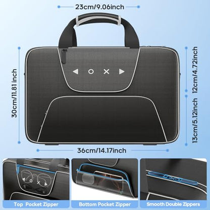 Carrying Case Compatible with PS5/Slim/Pro Disc & Digital, P S5 Travel Case for Play 5 Controllers, PS Portal, Game Discs, PS 5 Protective Travel Bag Play 5 Carry with Zipper Pocket, Black and White - color: Black & White