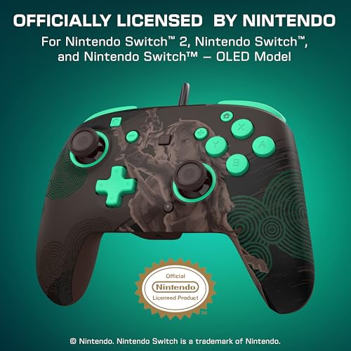 Turtle Beach Rematch Wired Controller The Legend of Zelda Nintendo Switch 2 | Nintendo Switch 2, Lite, OLED, Hall-Effect Thumbsticks, 2 Mappable Buttons, Glows-in-the-Dark, C-Button, The Legend of Zelda - color: Zelda