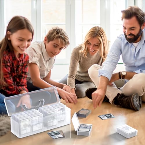 Trading Card Storage Box,Plastic Card Box Set of 14,Portable Sports Card Storage Boxes Holds 900+ Loose Cards, for Collectible Gaming Trading Cards(Cards Not Included)