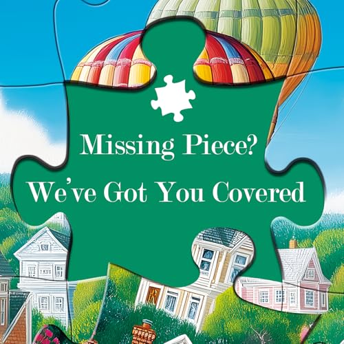 300 Piece Puzzles for Adults,Happy Town Puzzle for Adults Children Elderly,Colorful Hot Air Balloon Jigsaw Puzzle,Interlock Perfectly Letter on Back No Dust,Family Activity Game Nights Gift,20.5x15 in - color: Air Bar