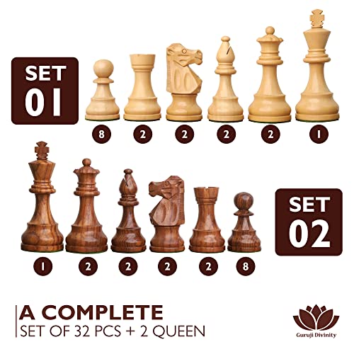 Collector Edition Wooden Chess Pieces Chess Coins Pawns Chessmen Figurine Pieces (Brown & White) - color: Brown & White