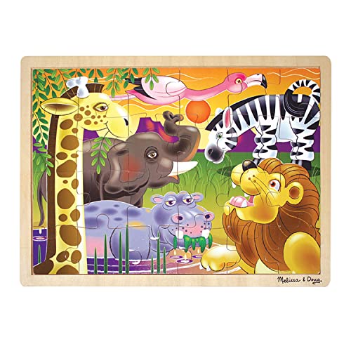 Melissa & Doug African Plains Safari Wooden Jigsaw Puzzle with Storage Tray (24 pcs) - style: African Plains Safari