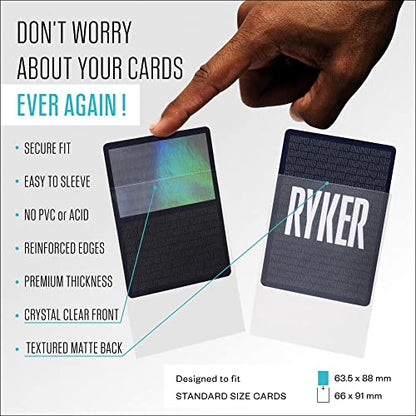 Ryker Sleeves Standard Size Matte Card Sleeves Compatible with Magic The Gathering MTG Pokemon Trading Cards and Board Games (1 Pack, Clear) - color: Clear, size: 1 Pack