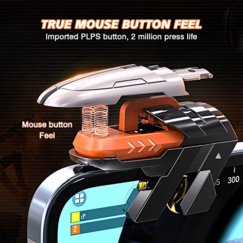 Newseego for Mobile Gaming Trigger, Six-Finger Linkage Game Controller for iPhone & Android Phones, Mechanical Black Design Game Controller for Rules of Survival/PUBG - color: Black -A11