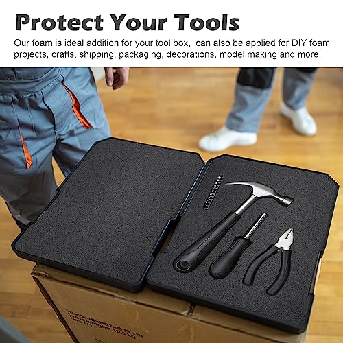 2 Pcs Black Polyurethane Foam Sheet- 16 x 12 x 1.5 Inch Cuttable Foam Inserts for Cases- Packing Foams Pads for Toolbox Camera Storage and Crafts - color: 16x12x1.5Inch - 2Pcs