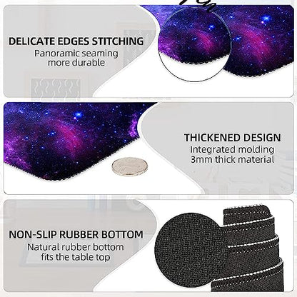 Lateefah Mouse Pad with Wrist Rest, Desk Mat + Keyboard Wrist Rest Set, Desk Pad for Keyboard and Mouse, 4-in-1 Large Mouse Pad with Wrist Support for Office, Home - color: 4Pcs-Galaxy