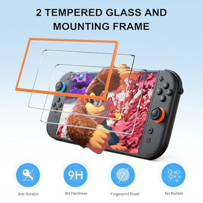 Pogriko Switch 2 Case for Nintendo Switch 2, Travel Carrying Case Holds Switch 2 Console, Dock, Controller, Joycon Straps, Grip, AC Adapter, HDMI Cable & Game Card with 2 Tempered Glass Screen
