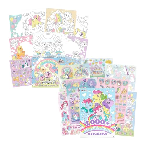 Fashion Angels My Little Pony Sticker & Activity Bundle, Includes Make A Scene Pretty Pony Portfolio & 1000+ Sticker Book, Arts & Crafts Kits for Kids