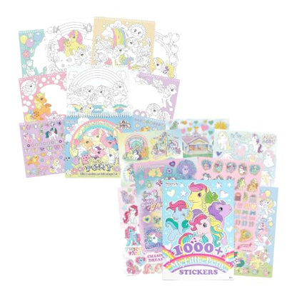 Fashion Angels My Little Pony Sticker & Activity Bundle, Includes Make A Scene Pretty Pony Portfolio & 1000+ Sticker Book, Arts & Crafts Kits for Kids