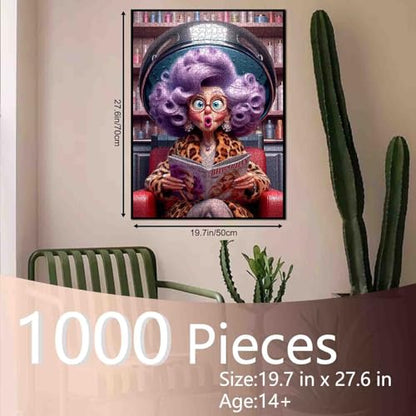Old Lady Jigsaw Puzzles Old Woman 1000 Pieces for Adult Grandma Intellectual Decompressing Fun Family Game Challenging for Family Friend Game 19.7 x 27.6 Inch - color: Old Woman-a15
