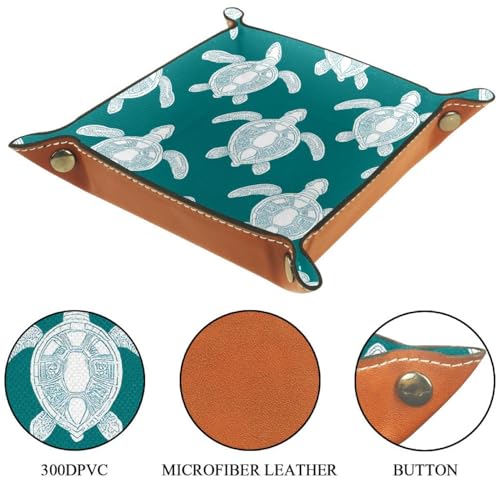 Dice Trays Turtles Holder Storage Box for Dice Games Like RPG DND, Leather Dice Holder Portable Folding Rolling Dice Tray, 16x16cm - color: Multi 2