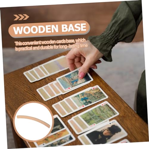 GLEAVI Wooden Card Rack Display Stand Adjustable Wooden Playing Card Holder for Games for Family Game Nights and Elderly Use