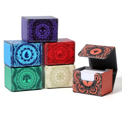 Deck Box for MTG Cards, Trading Commander Deck Case Holds 120+ Sleeved Cards, PU Leather Magnetic Collectible Card Storage Box Fits for TCG Magic Card (6 pack) - color: 6 pack