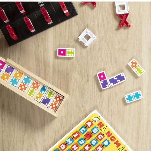 Melissa & Doug Dominoes Tabletop Game with Wooden Storage Box | 29 Pieces, 28 Colorful Domino Tiles, Wooden Storage Box, Matching & Math Skills, Family Game Night, Toys for Kids, Ages 4+