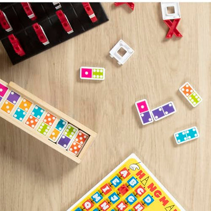 Melissa & Doug Dominoes Tabletop Game with Wooden Storage Box | 29 Pieces, 28 Colorful Domino Tiles, Wooden Storage Box, Matching & Math Skills, Family Game Night, Toys for Kids, Ages 4+