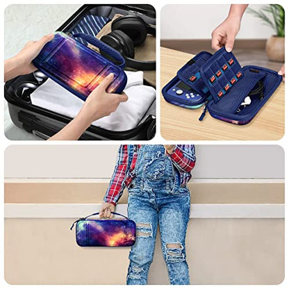 FINTIE Shockproof Carrying Case for Nintendo Switch Lite 2019 | Hard Shell Protective Cover, Portable Travel Storage Bag, Game Card / Micro SD Card Slots, Inner Pocket, Galaxy - color: galaxy