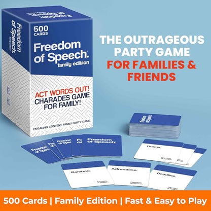 Card Board Games for Adults - Party Games for Friends and Family Game Night | Freedom of Speech Card Board Game - Family Edition - Fast-Paced - Guess The Word - Easy to Play - color: Freedom of Speech Family