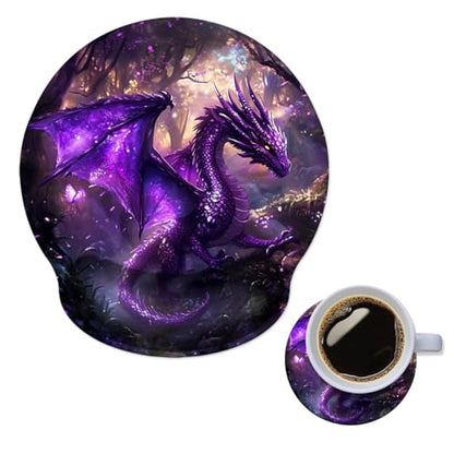 Mouse Pad with Wrist Support, Ergonomic Mouse Pad with Memory Foam Wrist Rest Cushion, Non-Slip Rubber Base Gaming Mice Pad for Home Office Computer Laptop,Dragon - color: Dragon