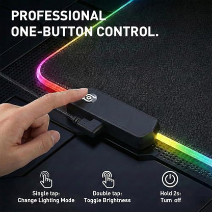 Small RGB Gaming Mouse pad, Lighting Gaming Pad | Small LED Pad with 13 Cool Lighting Modes, Waterproof Small Mouse Pads 11.8'*9.8' - size: 11.8L x 9.8W inches