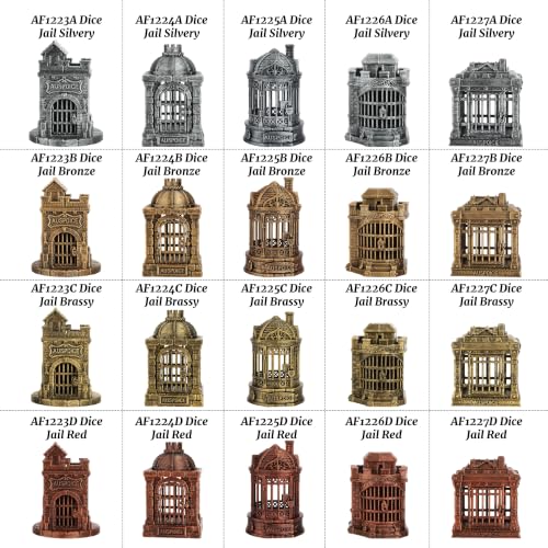 Fantasy Gifts Tabletop Gaming Accessories RPG Dice Display Dice Jail AF1226C | Brushed Brass Color Dice Prison, Premium Dungeon Master Gifts and Map Props Scenery for Wargame & Role Playing Layout - color: Af1226c Dice Jail Brassy