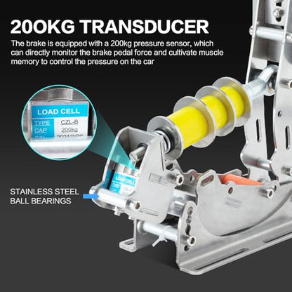 Simjack UT Pedals Sim Racing Pedals with 200KG Load Cell Brake and Hydraulic System for PC Racing Simulator Games(Ships from the United States) (UT-P3-H3-DB) - color: UT-P3-H3-DB