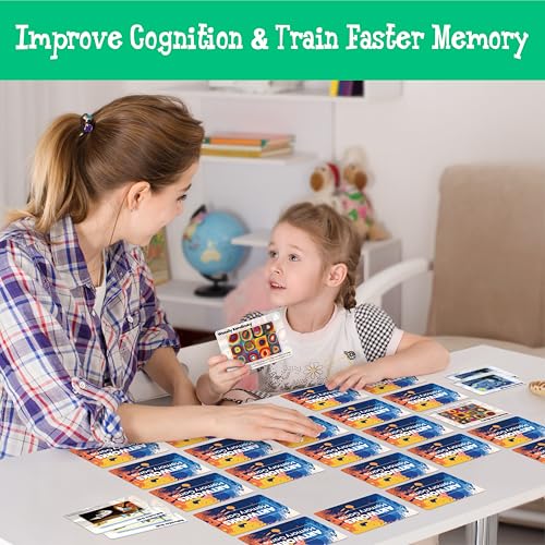 80 PCS Artwork Matching Game, 40 Famous Painting Memory Cards Bilingual Language Picture Match Game, Educational Learning Toys Enhance Memory & Matching Skills for Kids Ages 3 and Up - style: Artwork