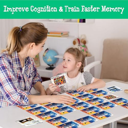 80 PCS Artwork Matching Game, 40 Famous Painting Memory Cards Bilingual Language Picture Match Game, Educational Learning Toys Enhance Memory & Matching Skills for Kids Ages 3 and Up - style: Artwork