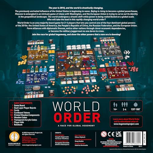 World Order - Political & Economic Events Board Game, Asymmetric Card Driven Play, Global Power Area Control, Deck-Building, Ages 14+, 2-4 Players - style: Political & Economic Events