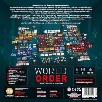 World Order - Political & Economic Events Board Game, Asymmetric Card Driven Play, Global Power Area Control, Deck-Building, Ages 14+, 2-4 Players - style: Political & Economic Events