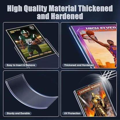200 Count Card Sleeves Top Loaders for Cards, 3" x 4" Baseball Card Protectors, Hard Plastic Toploaders for Standard Size Trading Sports Football Cards