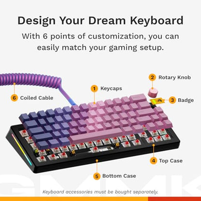 Glorious Gaming - GMMK 3 PRO Barebones Custom Keyboard Kit w/Knob, Custom Modular Aluminum Body & Gasket System, Hotswappable 65% Compact Keyboard, Sound Dampening Foam, Aluminum Switch Plate(Black) - color: Black, size: Compact, style: GMMK 3 Pro