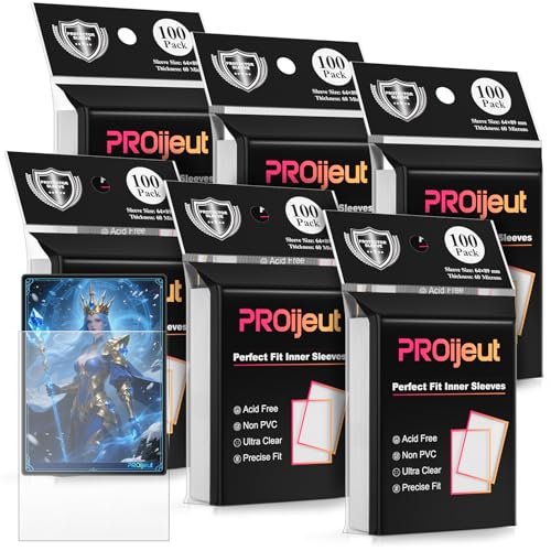 600 Pack Card Sleeves Clear, Perfect Fit Inner Sleeves Ideal for Double-sleeving, Trading Card Sleeve Compatible with MTG, PKM, TCG and Gaming Cards (60 Microns) - size: 600 Pack