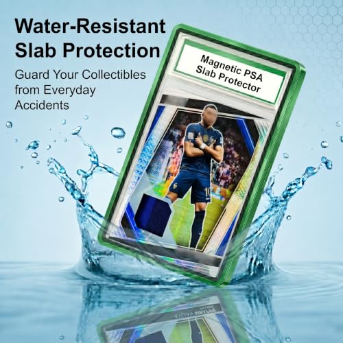 PSA Slab Case with 9-Point Secure Lock, Aluminum Alloy Graded Card Case, Magnetic UV Protection Slab Protector Fits 35PT PSA, CGC, CSG Cards, Professional Display Frame for Sports Cards (grass green) - color: grass green