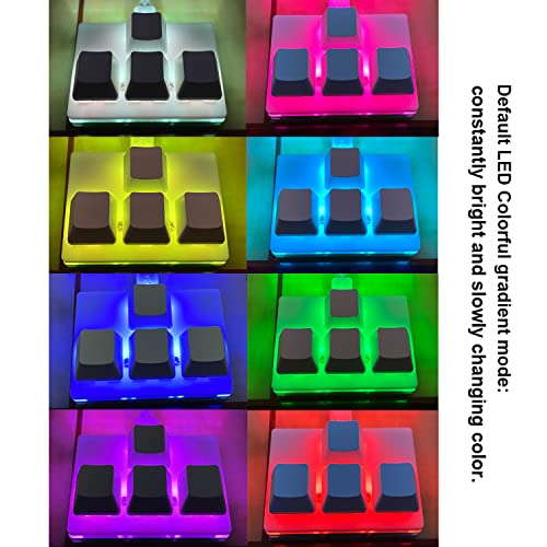 USB Mini 4-Key Keypad Mechanical Gaming Keyboard RGB Macro Pad | One-Handed, Programming Keys, RGB Backlight, Hot Swappable Red Switch, USB-C, Keypad for Windows Mac OSU HID Standard