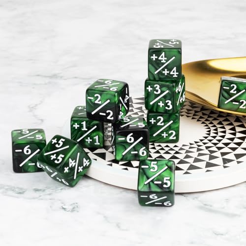48 PCS Magic Counter Dice Life MTG Counters Dice Set Bulk Buff Tokens D6 Dice Set Compatible with Magic The Gathering, TCG, Card Gaming Accessories, Green - color: Green