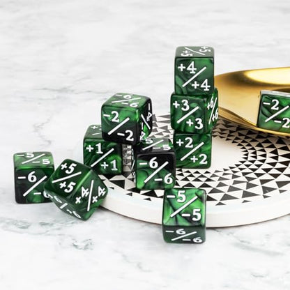 48 PCS Magic Counter Dice Life MTG Counters Dice Set Bulk Buff Tokens D6 Dice Set Compatible with Magic The Gathering, TCG, Card Gaming Accessories, Green - color: Green