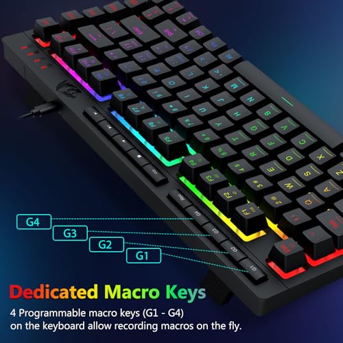 Redragon Wired Gaming Keyboard and Mouse Combo, RGB Backlit, Black