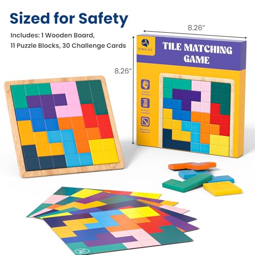 Dementia Activities for Seniors, Memory Games for Seniors with Alzheimers, Wooden Tiles Matching Puzzle Game, Dementia Products for Elderly Adults, Brain Exercise Gift for Parents or Nursing Home