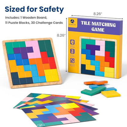 Dementia Activities for Seniors, Memory Games for Seniors with Alzheimers, Wooden Tiles Matching Puzzle Game, Dementia Products for Elderly Adults, Brain Exercise Gift for Parents or Nursing Home