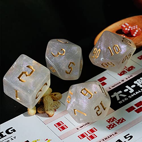 10 Sets DND Dice Polyhedral Dice Set (70pcs) with 2 Leather Bag, D&D Die Set for Dungeons and Dragons, RPG Table Games(10Sets/70Pcs) - color: 10sets/70pcs