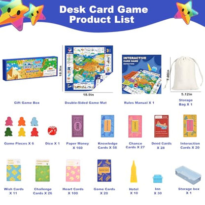 Interactive 290 Card Game for Kids Fun Family Games 2-12 Players | Double-Sided Board Adult Games for Game Night Party Gift Dinner Classroom Travel Games for Kids Ages 6+ Quick-Playing