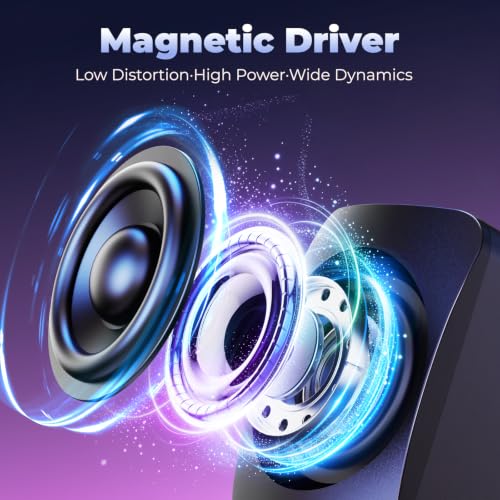 OFFSIR Computer Speakers,RGB PC Speakers, USB Powered 3.5mm Aux Speaker for Desktop, PC, Laptop, Tablet - Small Computer Speakers | Clear Sound & 7-Color Dynamic Lighting