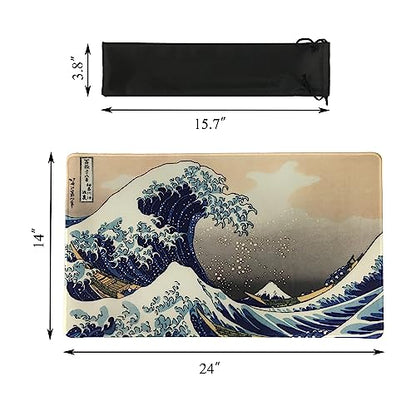 MTG Playmat 24 x 14 Inches, Non-Slip Rubber Card Game Playmats with Storage Bag, TCG Playmat Mouse Pad, Water - color: Water